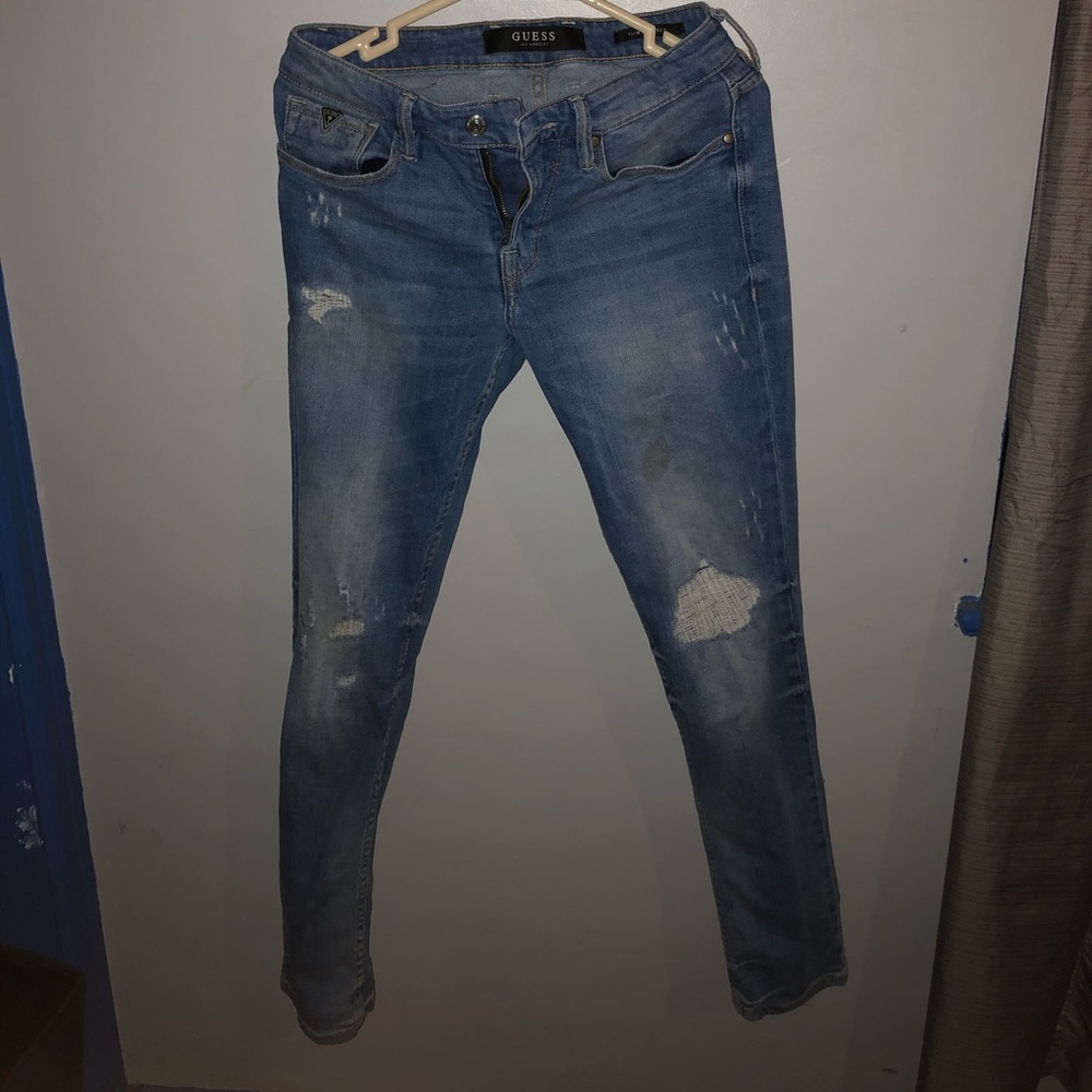 Guess slim straight distressed jeans